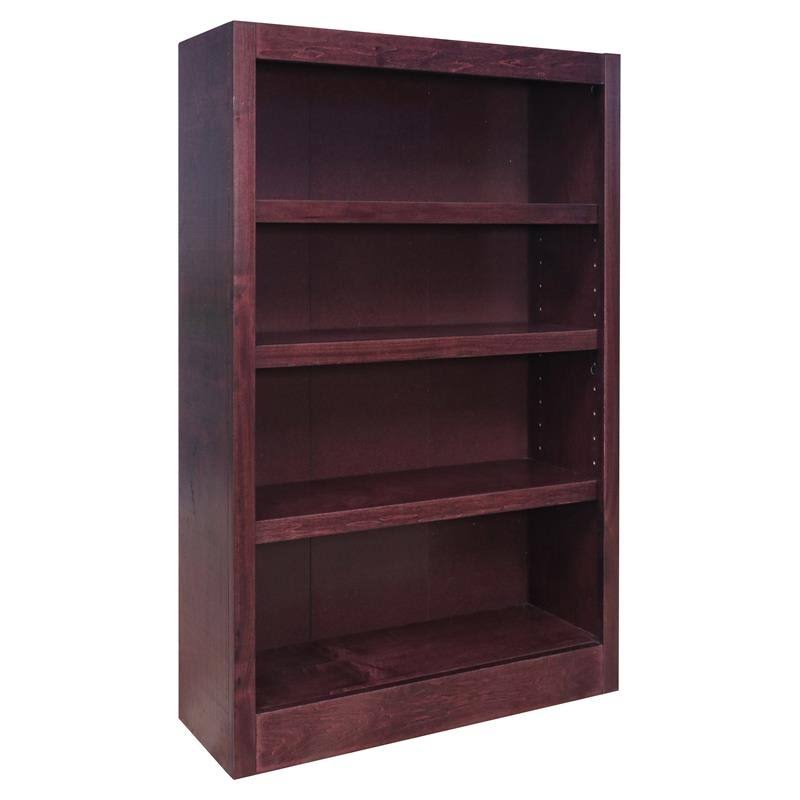 Traditional 4-Shelf Wood Bookcase in Cherry Z394
