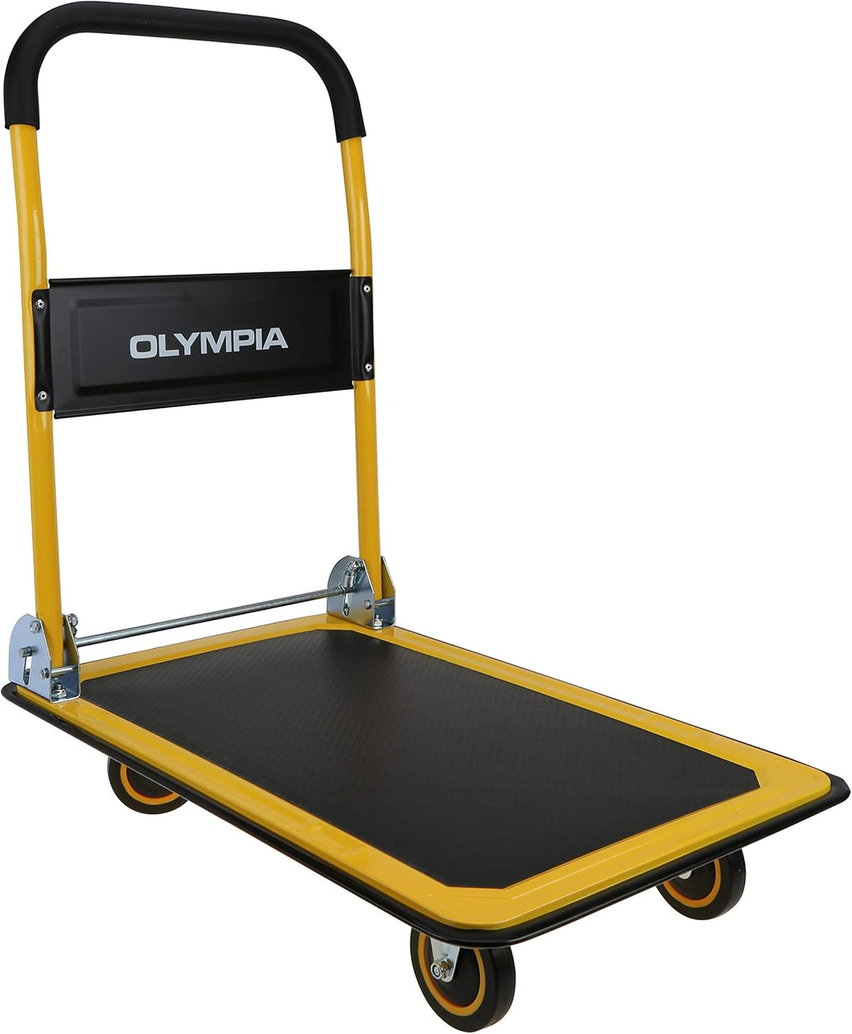 Folding & Rolling Flatbed Cart, Olive Green with Blue Bumper, 600 Lb. Load Capacity, Pack of 2 K9124