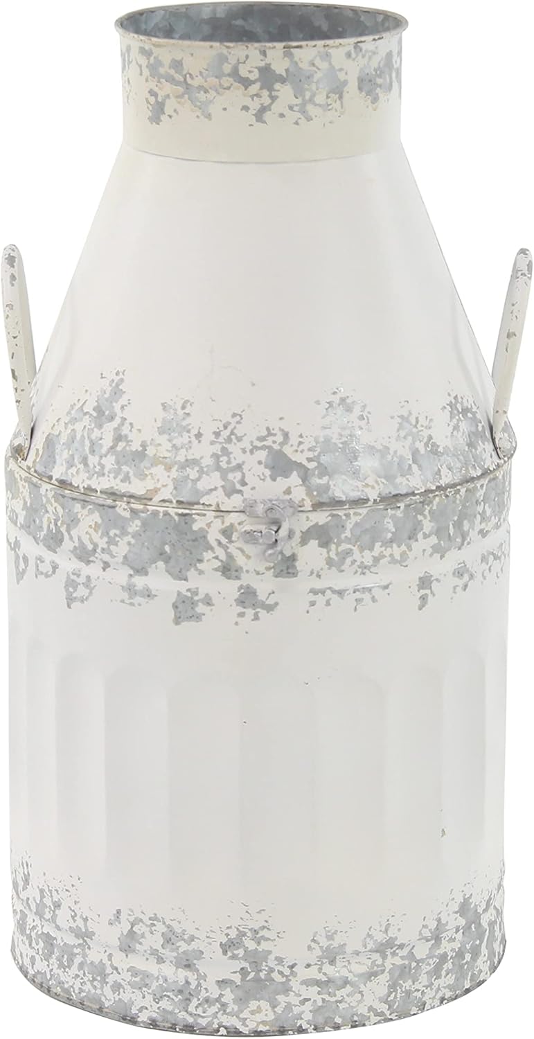 White Decorative Milk Can Pack of 2 J903