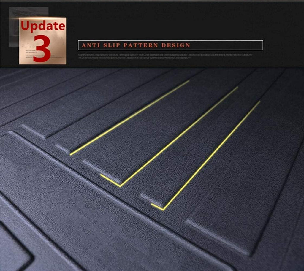 Black Heavy Duty Rubber Waterproof Rear Cargo Tray Trunk Floor Mat Protector Pack of 2 L273