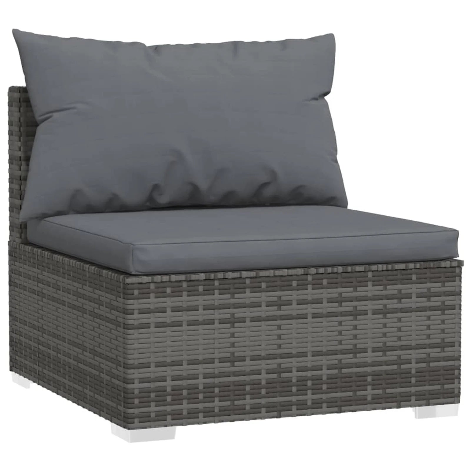 9 Piece Poly Rattan Outdoor Sectional Sofa Set with Anthracite Cushions Steel Frame B6236