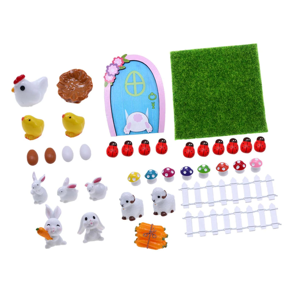 1:12 Scale Dollhouse Easter Rabbit Figurines Decor I909180