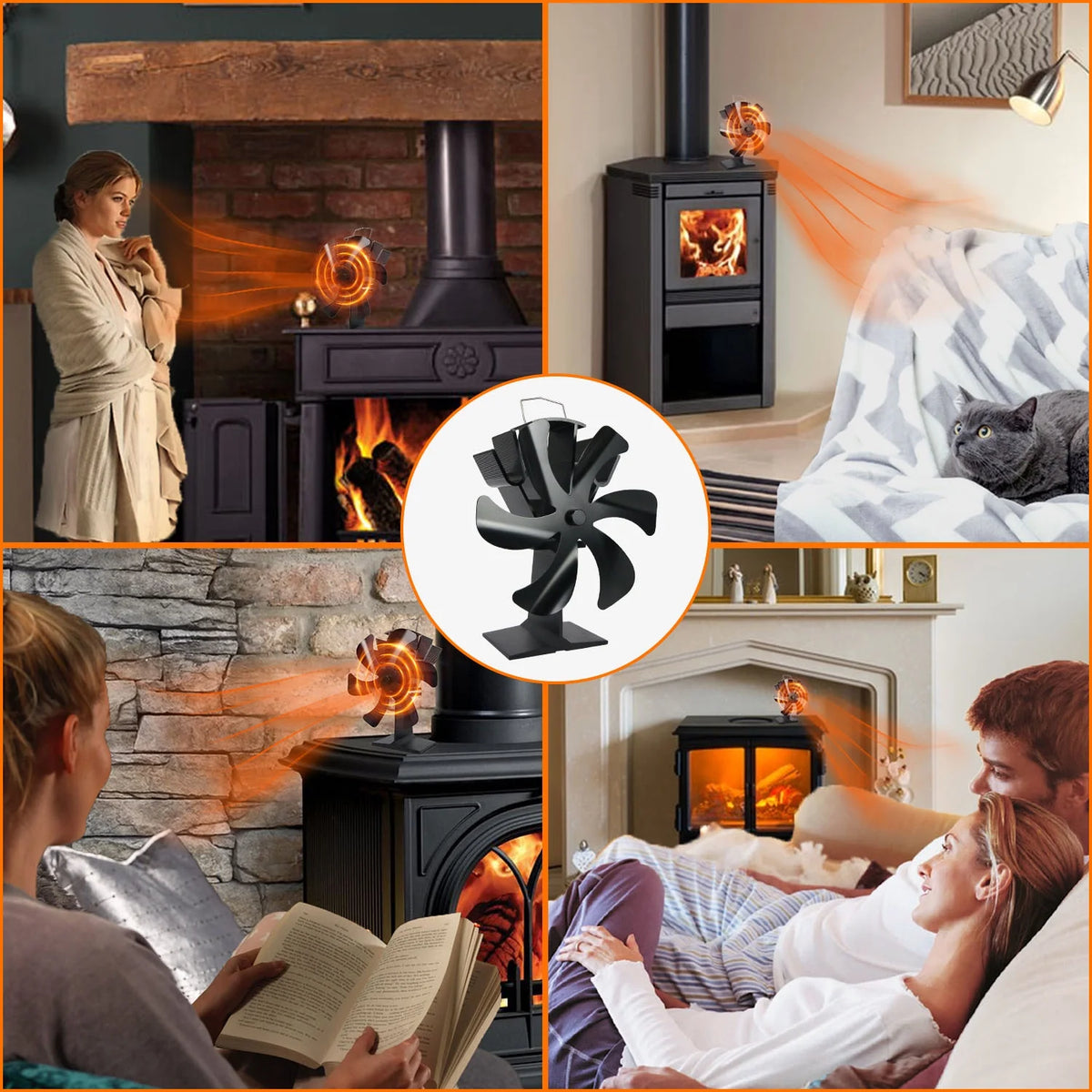 6 Blades Wood Stove Fan Z8494