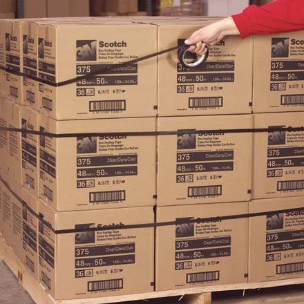 Black 3/4 inch x 60 yds Poly Strapping Tape Case of 96 E63960