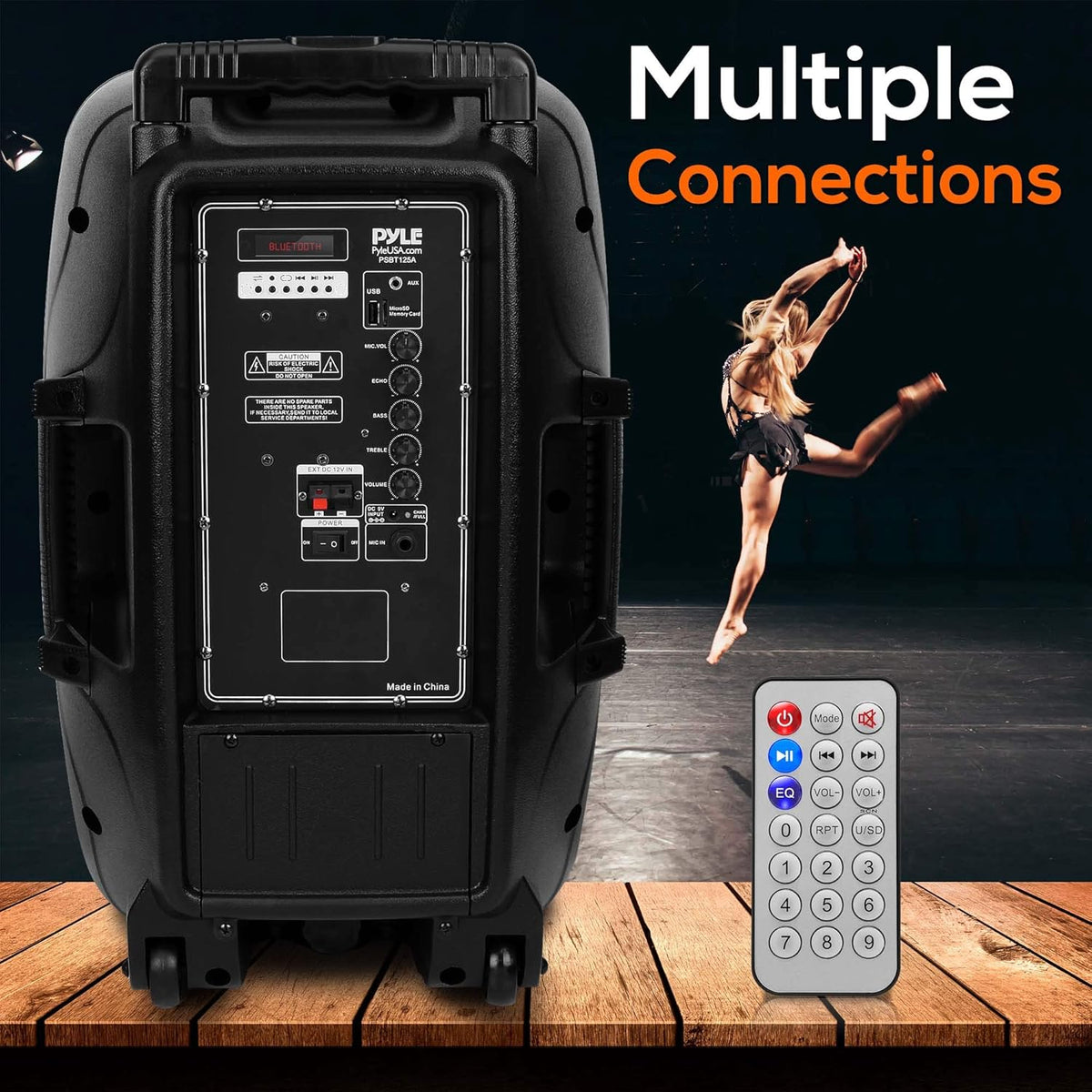 1200W Portable Bluetooth PA Speaker with UHF Wireless Microphone N888