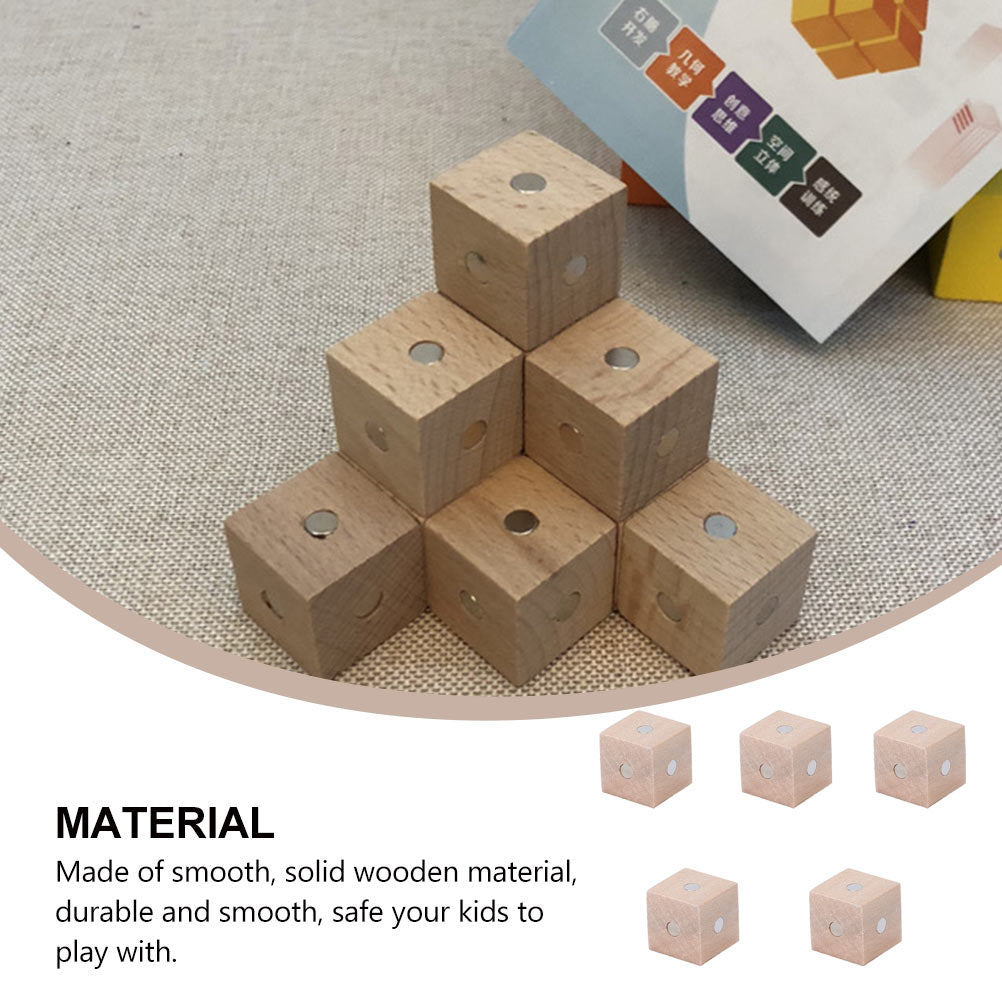 10 pcs Magnetic Wooden Building Blocks Cube Toys E457