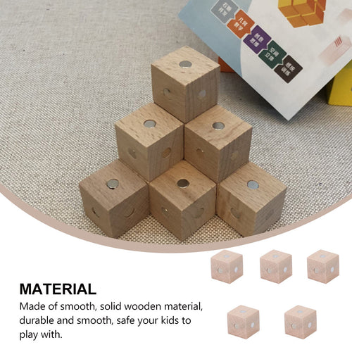 10 pcs Magnetic Wooden Building Blocks Cube Toys E457