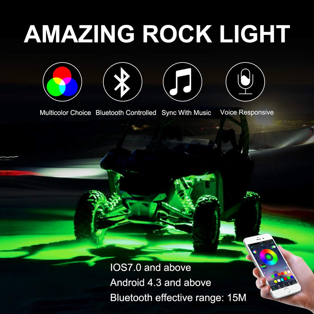 RGB LED Rock Light Kits with 6 Pods, Pack of 2 D9307