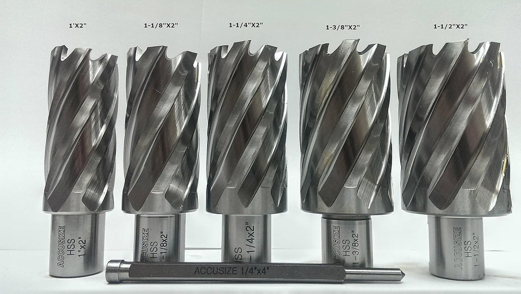 6 Pc Hss Annular Cutters with Pilot Pin R4558