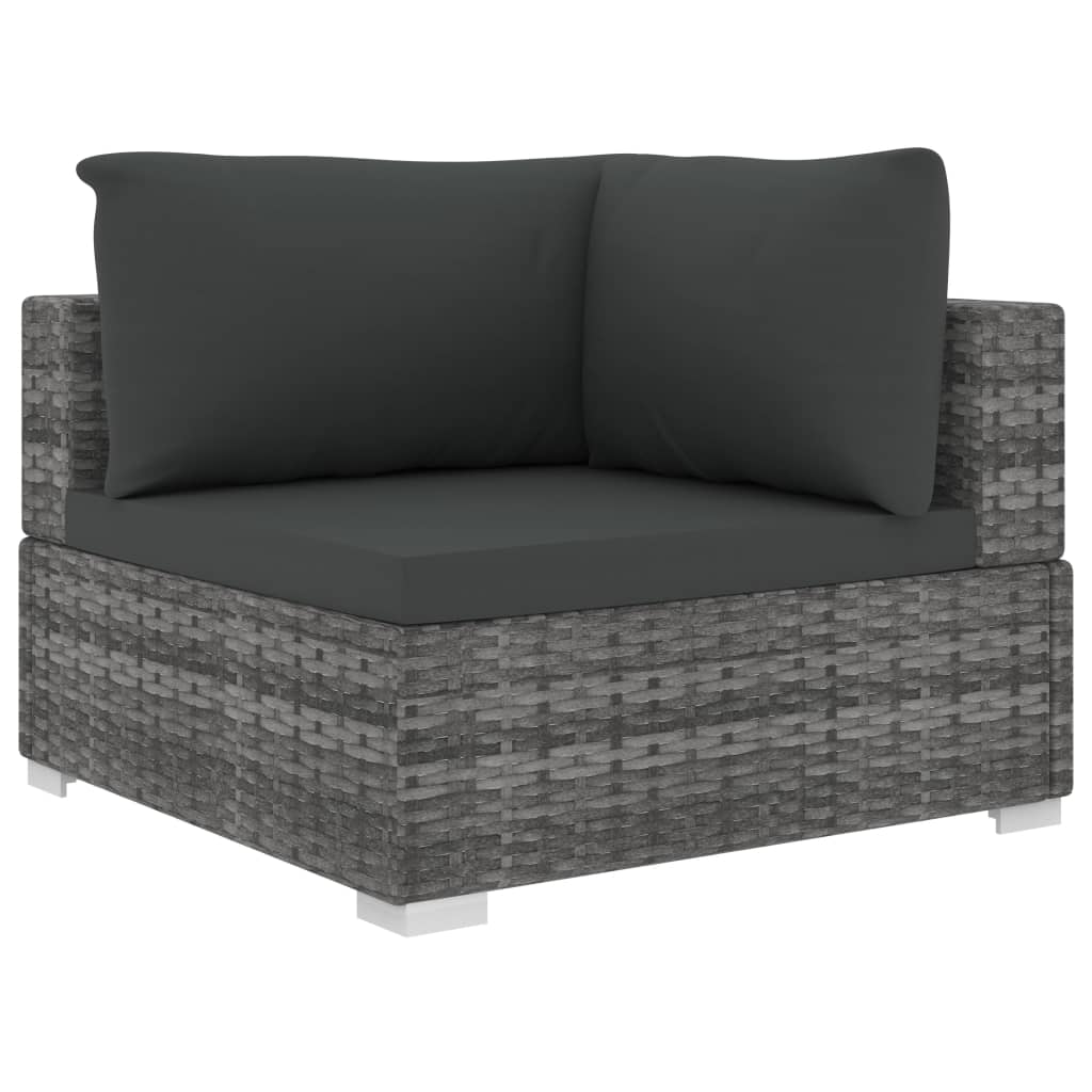 12 Piece Gray Poly Rattan Outdoor Sectional Sofa Set with Cushions E899