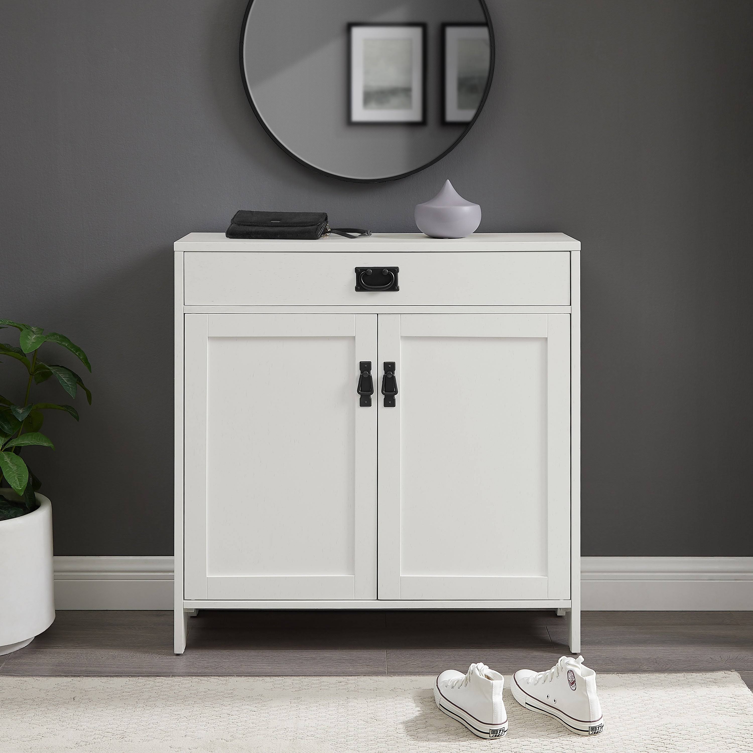 Distressed White Accent Cabinet D860