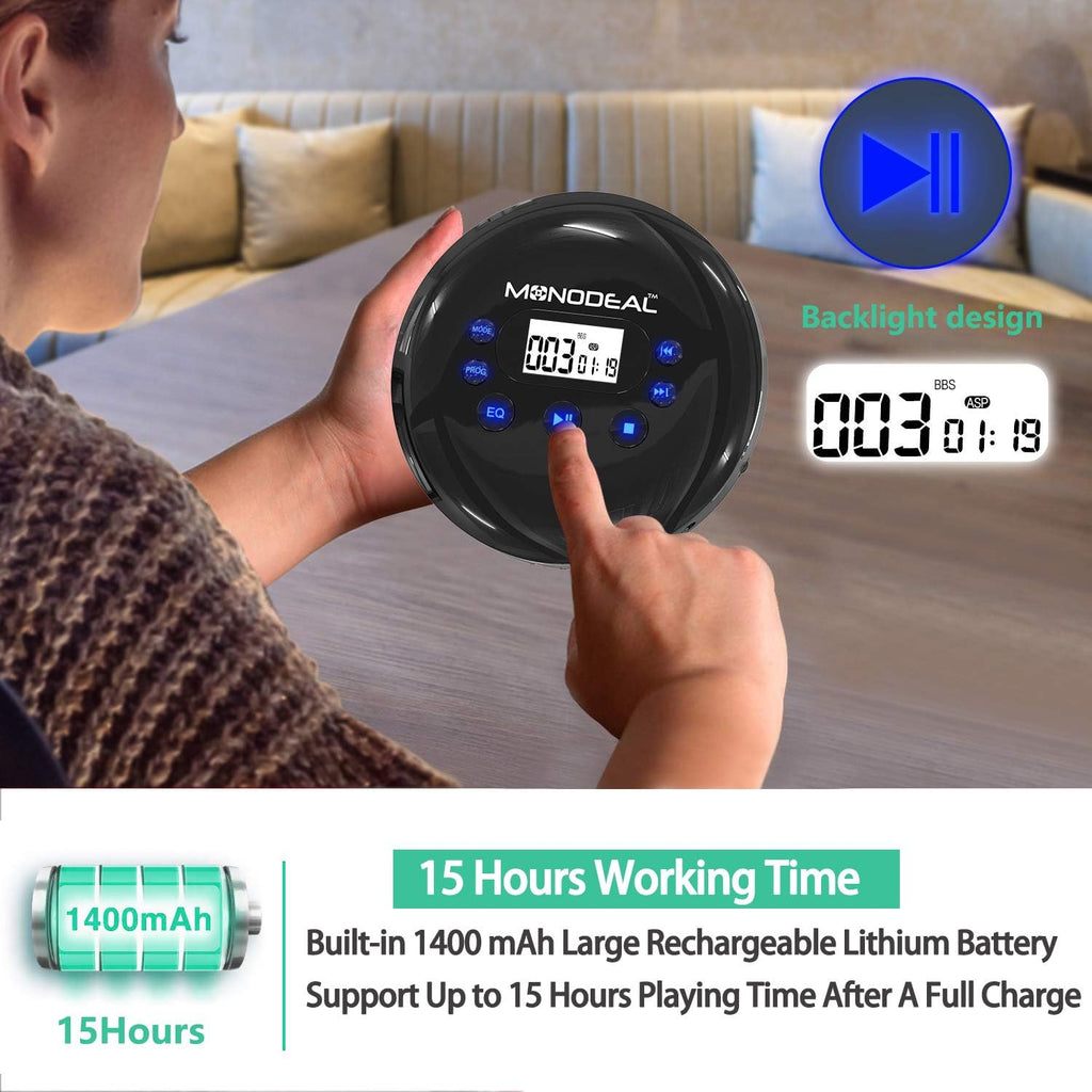 Portable CD Player with Headphones, Anti-Skip, Pack of 2 Z36396