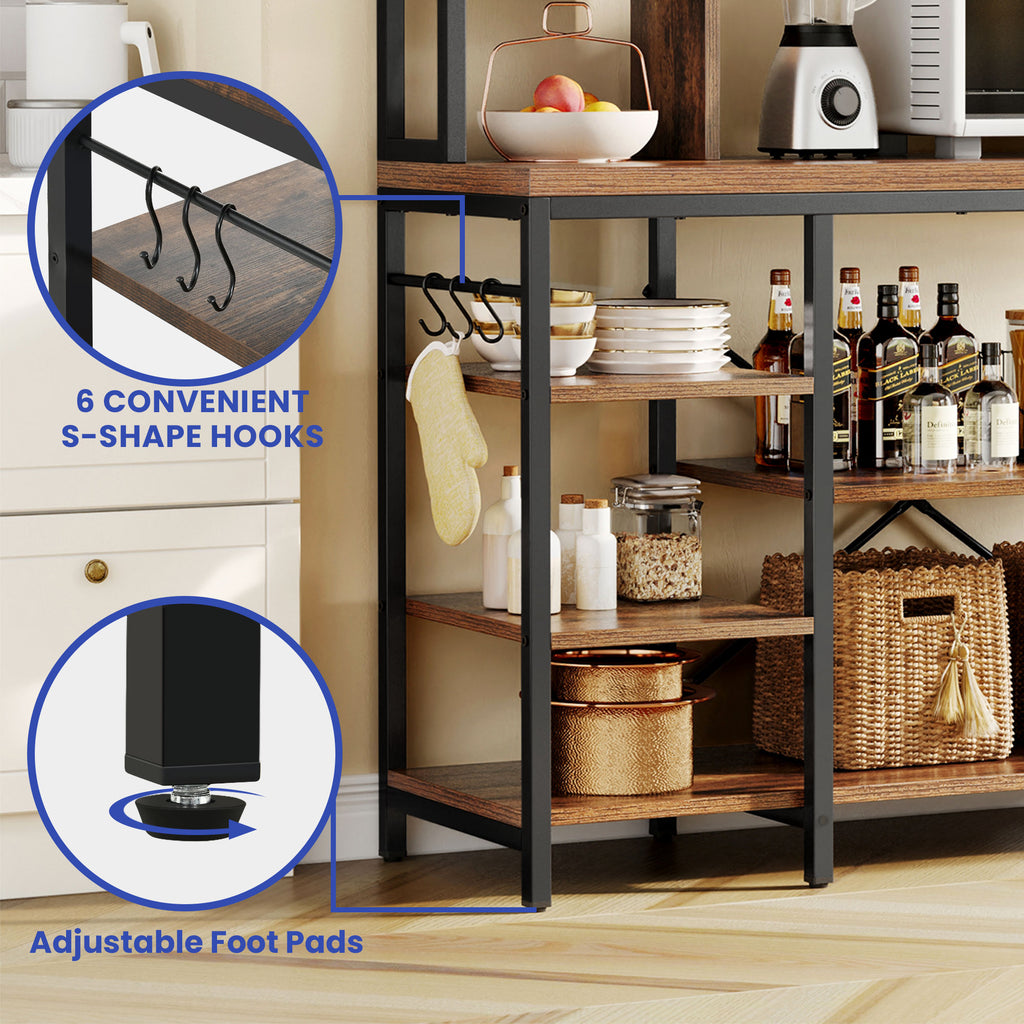 8-Tier Freestanding Kitchen Storage Shelf with Power Outlets L756620