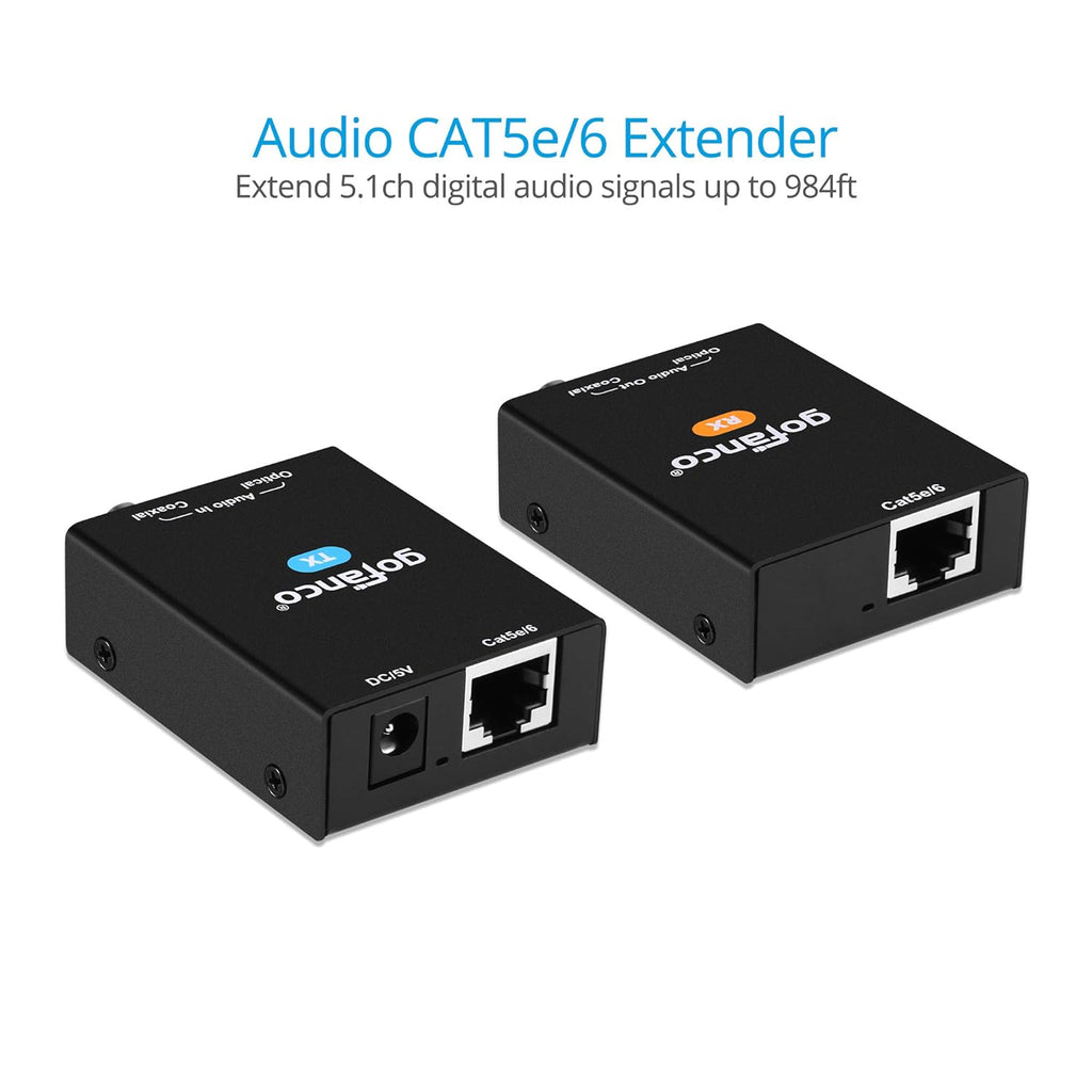 Coaxial Optical Toslink Digital Audio Extender Over CAT5e CAT6 Ethernet Balun Z9273