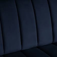 Navy Blue Velvet Sofa O769