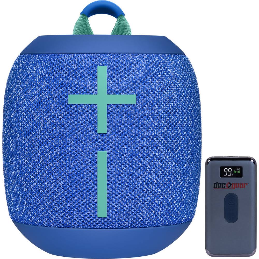 Portable Waterproof Bluetooth Speaker Bermuda Blue Bundle with Power Bank 8000 m W67017