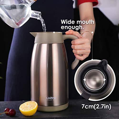 Stainless Steel Thermal Coffee Carafe 2 Liter Double Walled Insulated Vacuum Flask Z32668