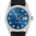Blue Diamond Leather Strap Wristwatch T8916