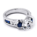 Sterling Silver Blue Sapphire Cubic Zirconia Ring A706531