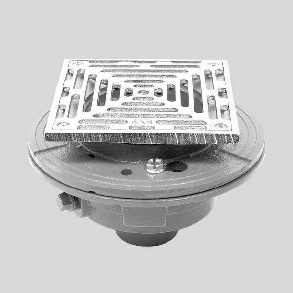 6x22 Cast Iron Floor Drain with Solid Nickel Bronze Top W98125