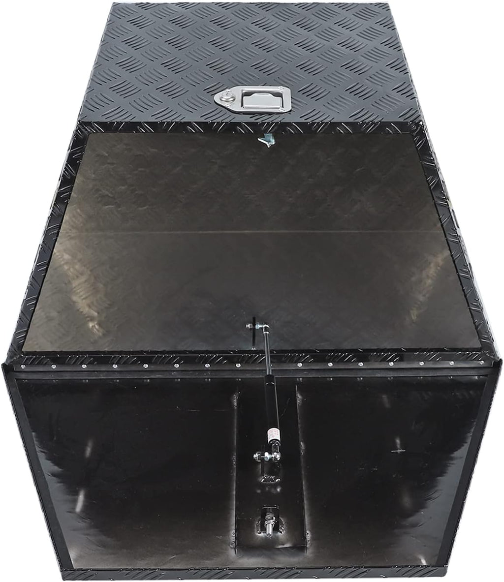 Black Heavy Duty Aluminum Trailer Tongue Tool Box with Lock J1927