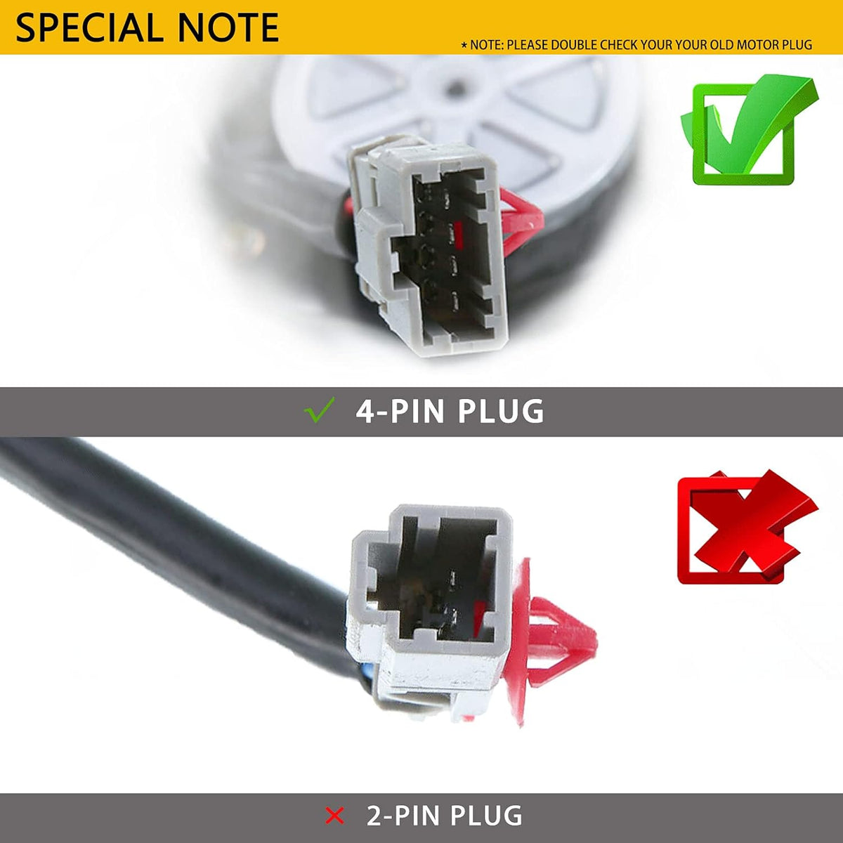 Front Left Driver Side Power Window Regulator with Motor for 1997-2001 Honda CR-V (4 Pins Plug) Pack of 2 D811793
