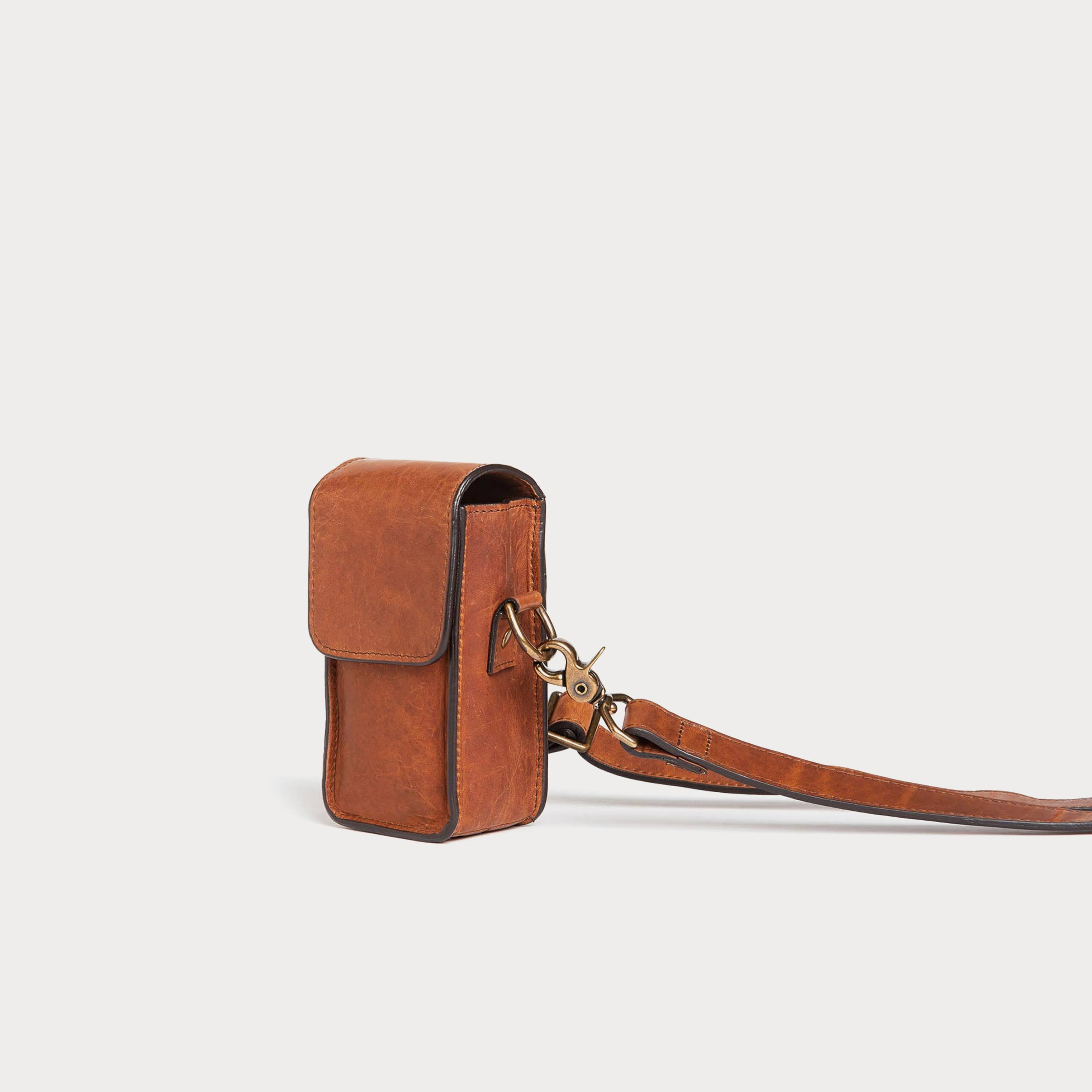 Antique Cognac Camera Case & Crossbody P548040