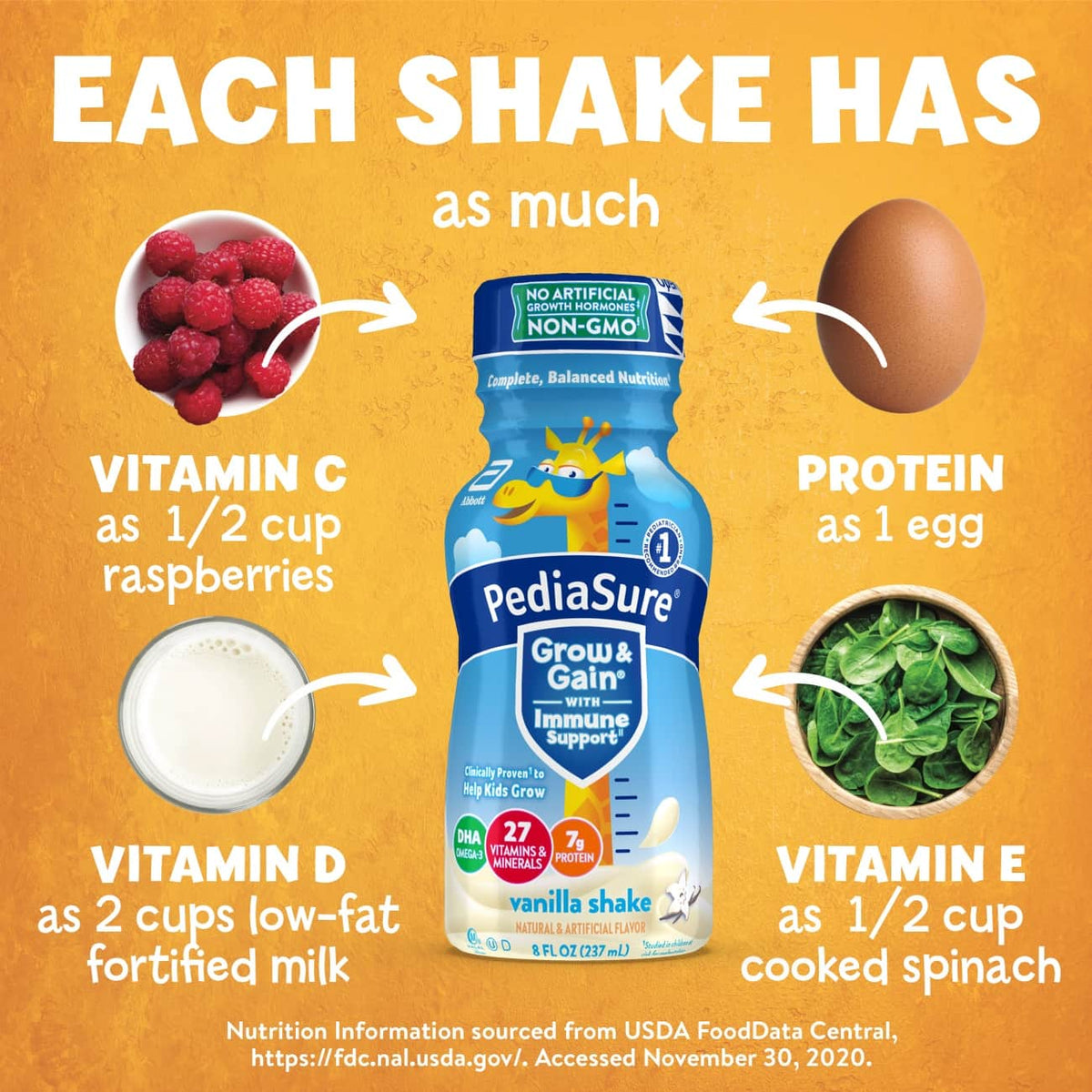 Vanilla Kids Protein Shake, 8-fl-oz Bottle, 4-6 Count A892833