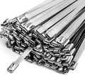 Metal Zip Ties, 100 Pcs 11.8 Inch, 304 Stainless Steel Cable Ties B1310