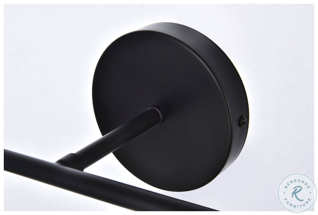 Black 2 Lights Bath Sconce with Frosted Shade K45677