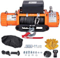12000 lb Electric Winch with Synthetic Rope, 12V Wireless Remote Waterproof Winch J333