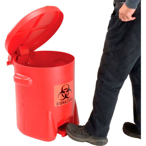 14 Gallon Red Biohazardous Waste Can W985