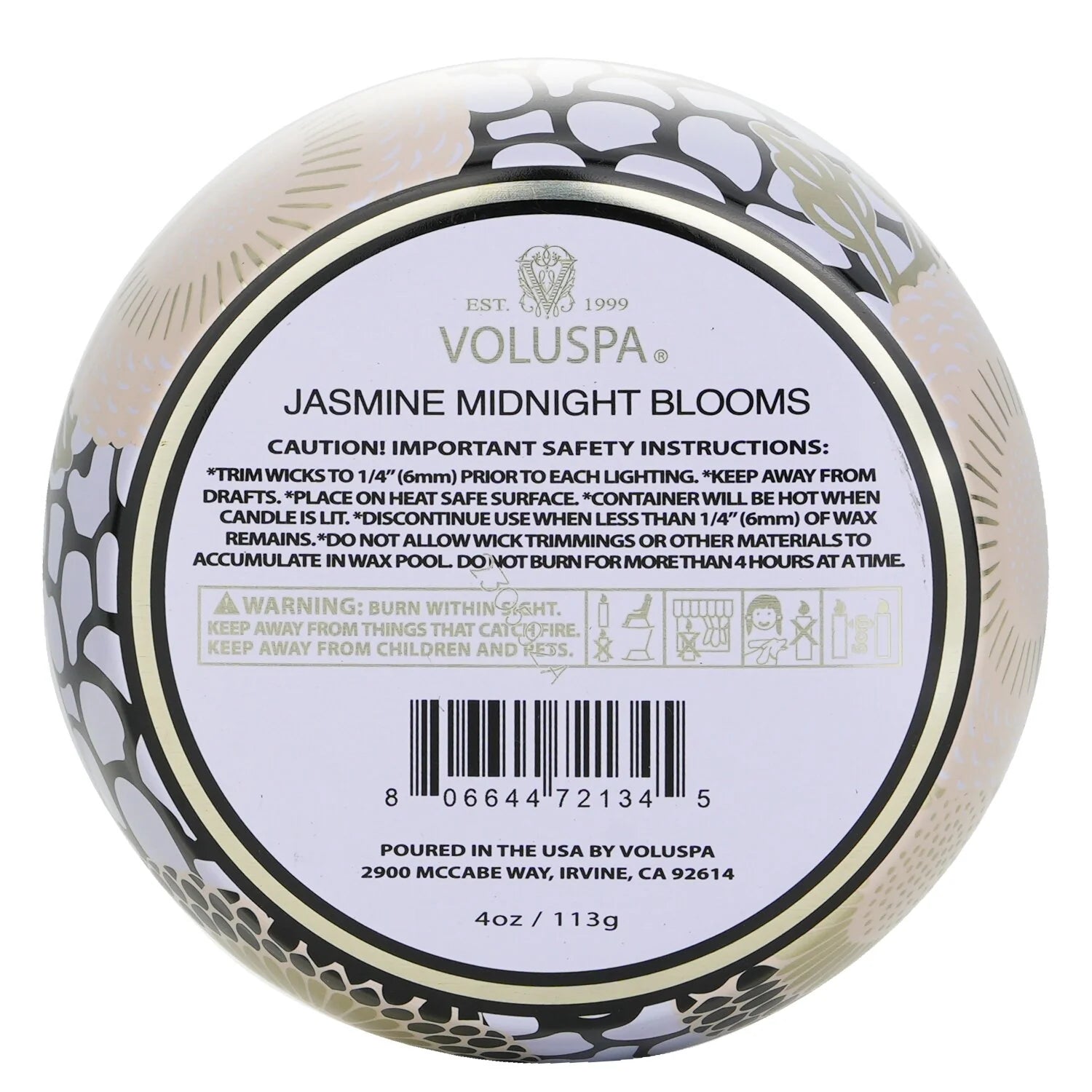 Jasmine Midnight Blooms Mini Tin Candle 4oz P652140