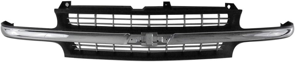 Chrome Black Grille Grill Compatible With Chevrolet Silverado 1500 Pickup Truck E131376