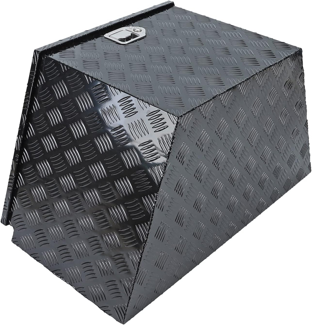 Black Heavy Duty Aluminum Trailer Tongue Tool Box with Lock J1927