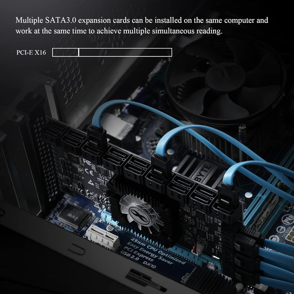 PCIE 16X SATA Card 24 Ports, 6 Gbit/s SATA 3.0 PCIe Card G12385
