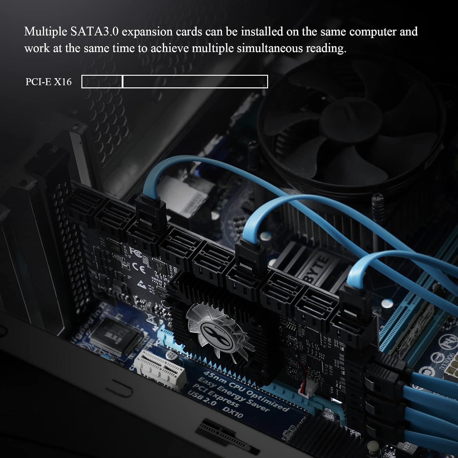 PCIE 16X SATA Card 24 Ports, 6 Gbit/s SATA 3.0 PCIe Card G12385