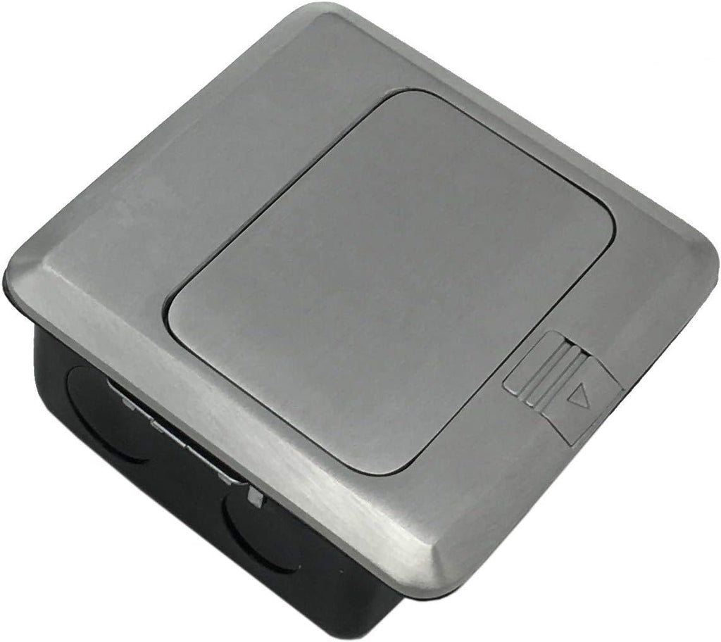 USB Pop Up Receptacle Floor Outlet Countertop Box, Brushed Stainless, Pack of 2 S483593
