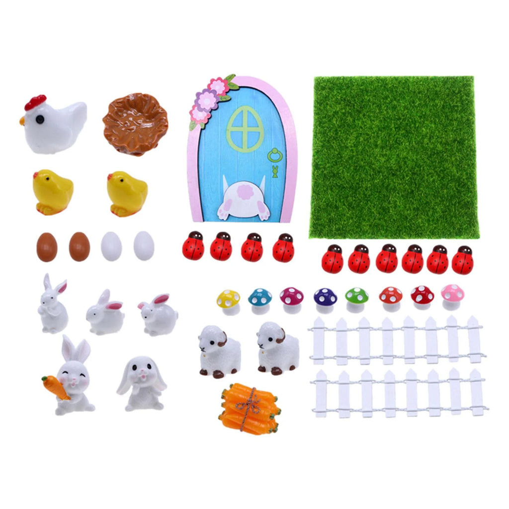 1:12 Scale Dollhouse Easter Rabbit Figurines Decor I909180