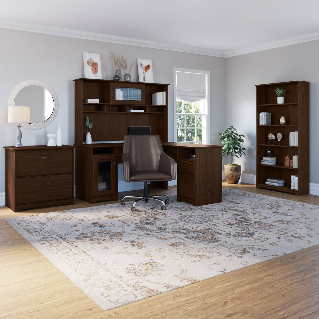 5 Shelf Bookcase in Modern Walnut I4665