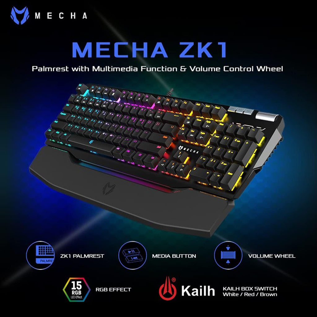 Wired Mechanical Gaming Keyboard with RGB Aluminum Top B70674