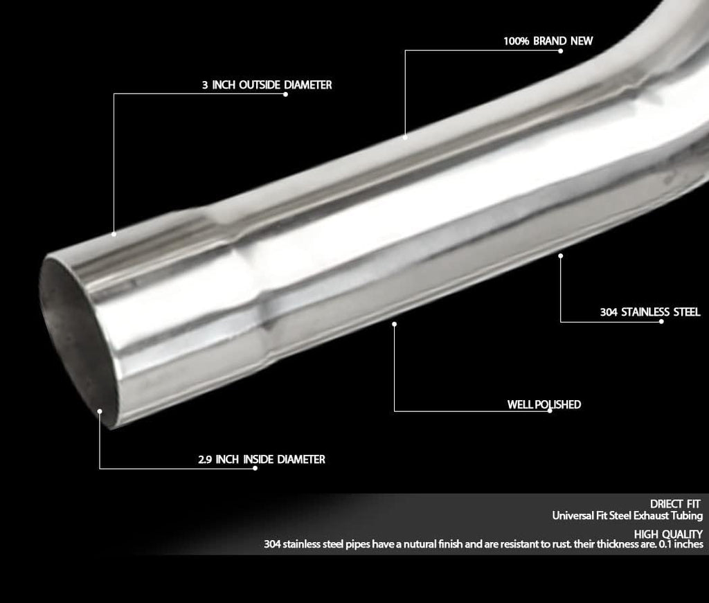 3 Inch 76mm Stainless Steel T304 Mandrel Exhaust Flex Pipe Kit H6868