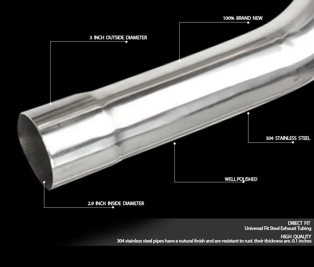 3 Inch 76mm Stainless Steel T304 Mandrel Exhaust Flex Pipe Kit H6868