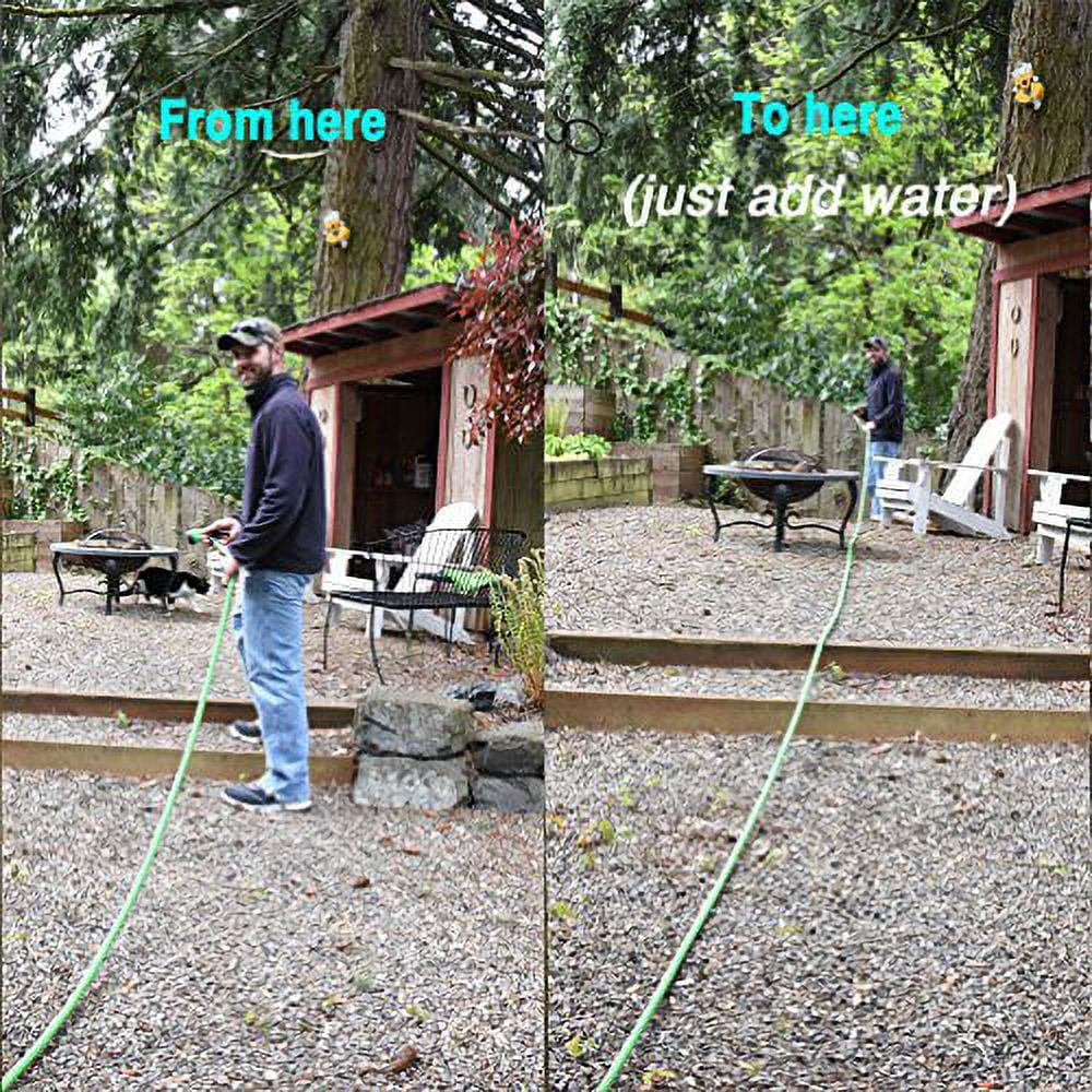 25 Feet Expandable Garden Hose with Brass End and 8 Function Spray Nozzle G636888