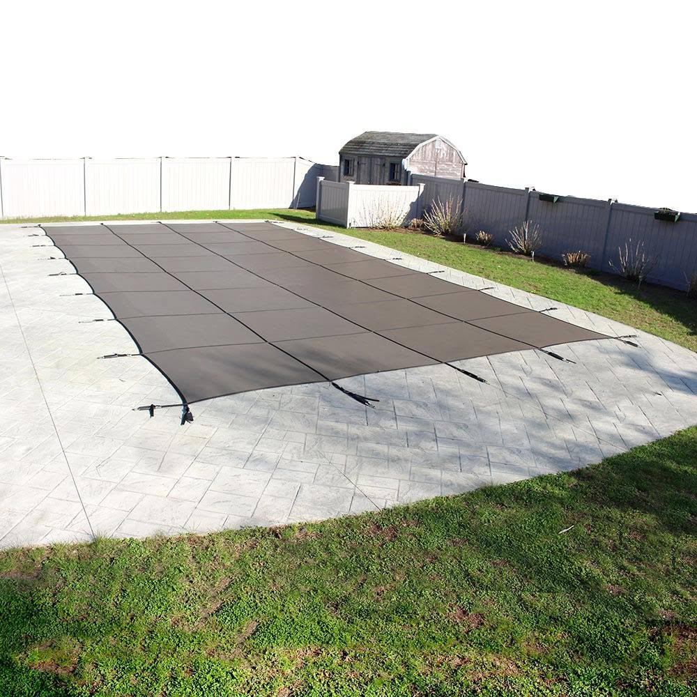 Tan Mesh Safety Cover for 16 ft. x 32 ft. Swimming Pool H840