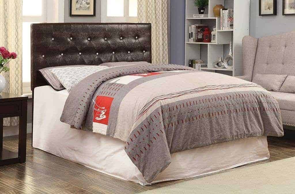 Contemporary Crocodile Leatherette Button-Tufted Headboard V1847