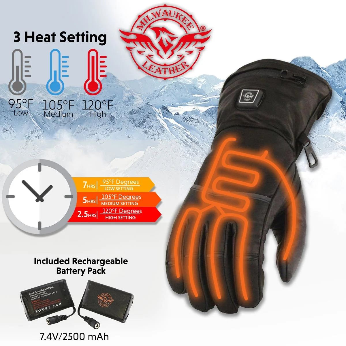 Heated Winter Gloves with Battery E4276