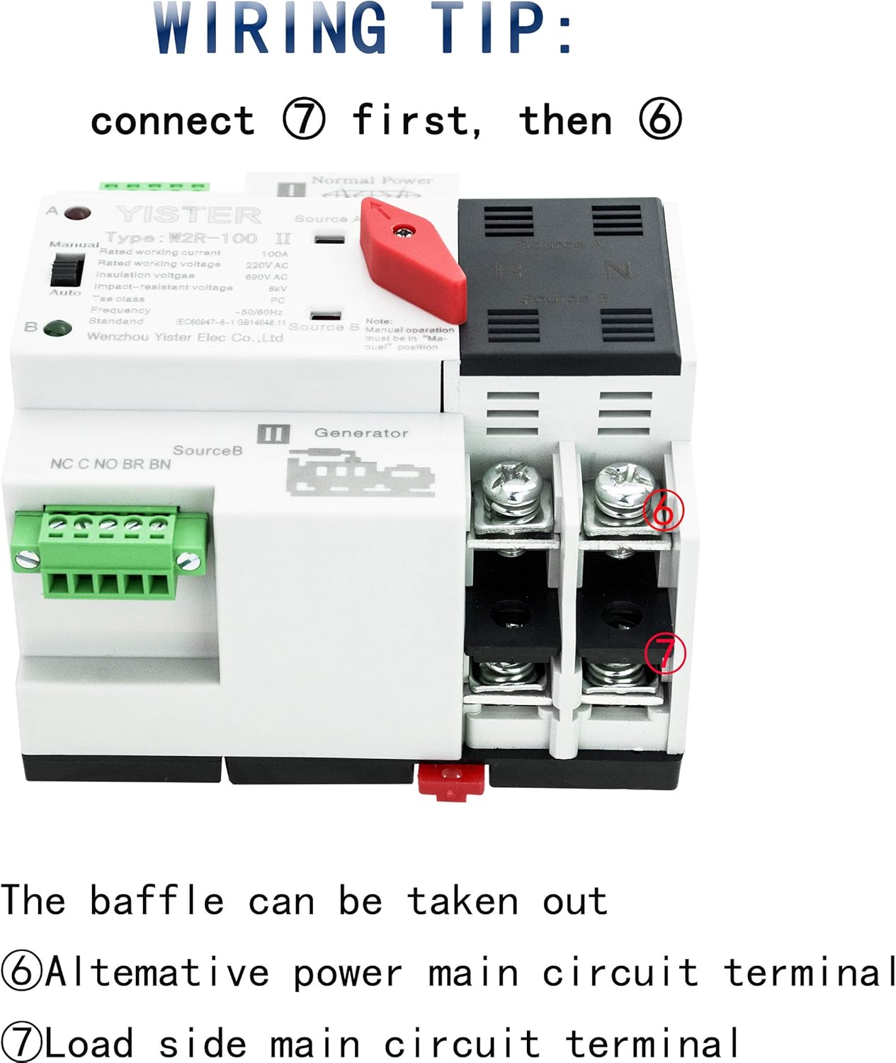 WiFi and RF433 Remote Control Dual Power Automatic Transfer Switch Ats 16-63-100A Rated 220V 240V Din Rail Mounted Controller G33806