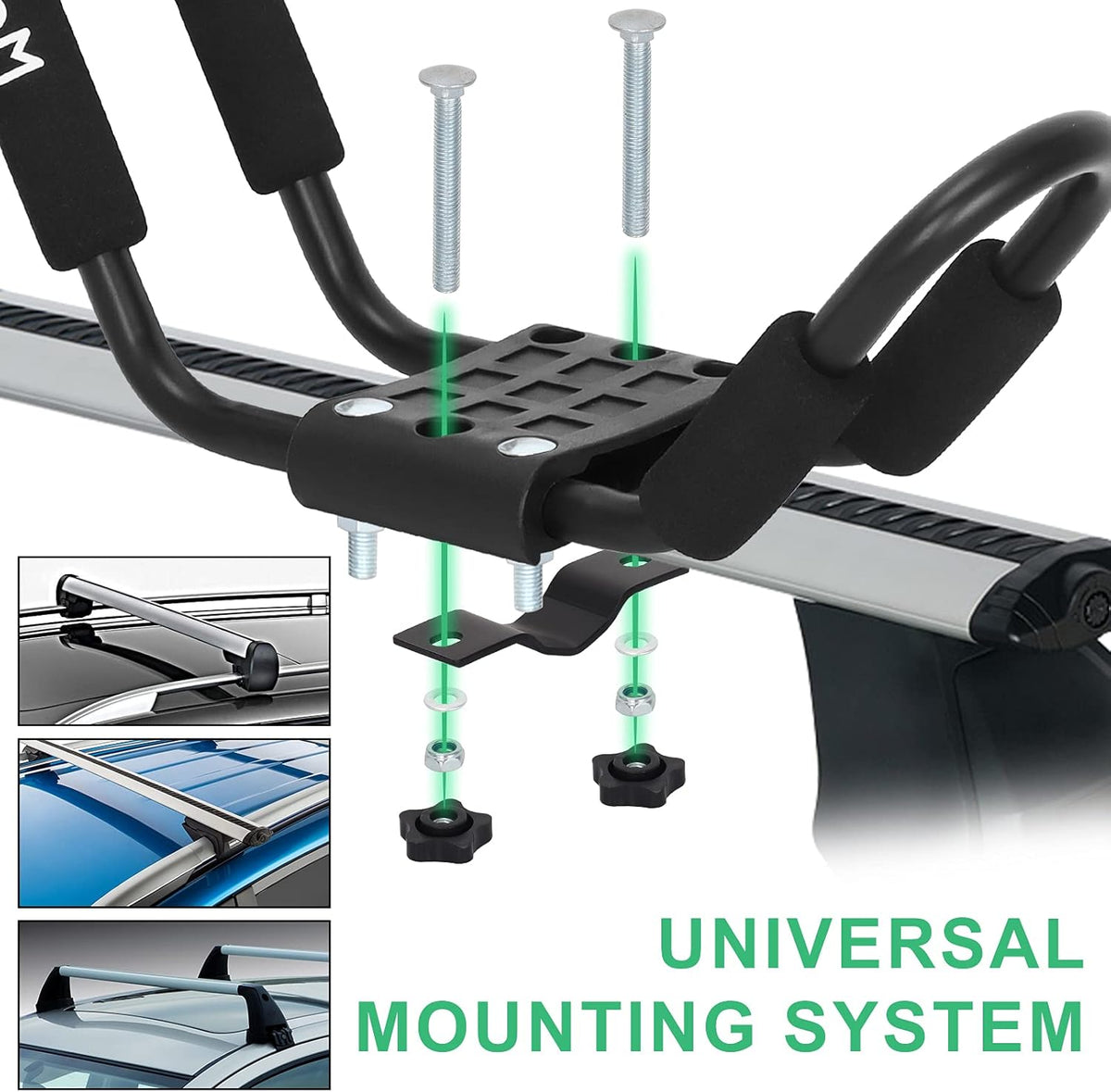 2 Pairs Universal HD Kayak Roof Rack for 2 Kayaks I74613