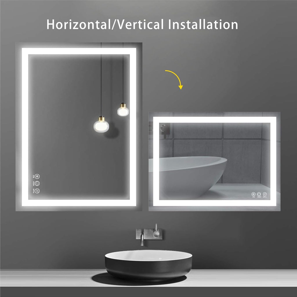 Wall Mounted LED Bathroom Mirror with Anti-Fog N158804